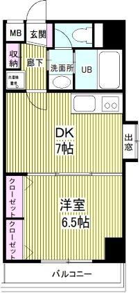 TKレジデンス(1DK/4階)の間取り写真