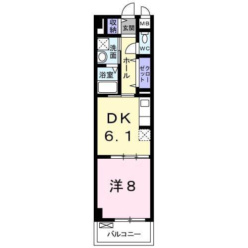 HEI STADT(1DK/5階)の間取り写真