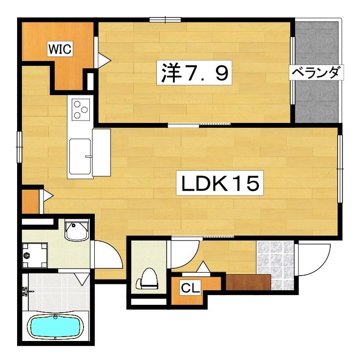 サニーサイド東が丘 II(1LDK/1階)の間取り写真