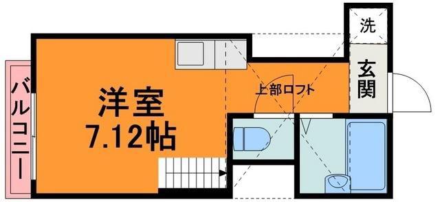 メゾンSSK(ワンルーム/2階)の間取り写真