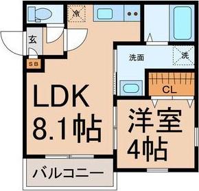 LITTLEGEM(1LDK/1階)の間取り写真