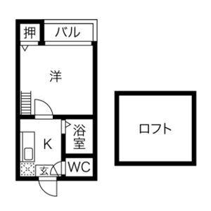 プルミエール浄心(1K/1階)の間取り写真