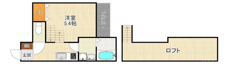 Kコスモ井尻(1K/1階)の間取り写真