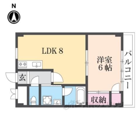 第2サンタウン(1LDK/1階)の間取り写真