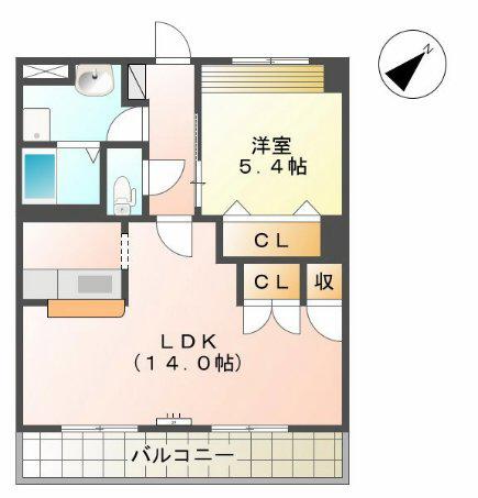 GRAND FIELD 弐番館(1LDK/1階)の間取り写真