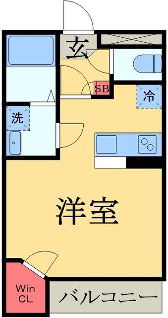LPメルベーユ(ワンルーム/2階)の間取り写真