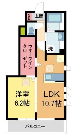 ニューレセンテカントリー(1LDK/1階)の間取り写真