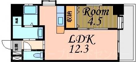 RIVIERE段原(1LDK/8階)の間取り写真