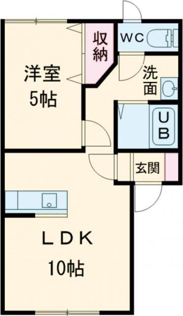 ウィローバレー(1LDK/2階)の間取り写真