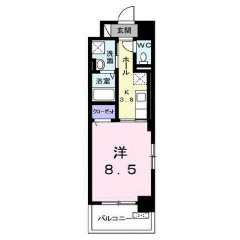 ウィンコム(1K/4階)の間取り写真