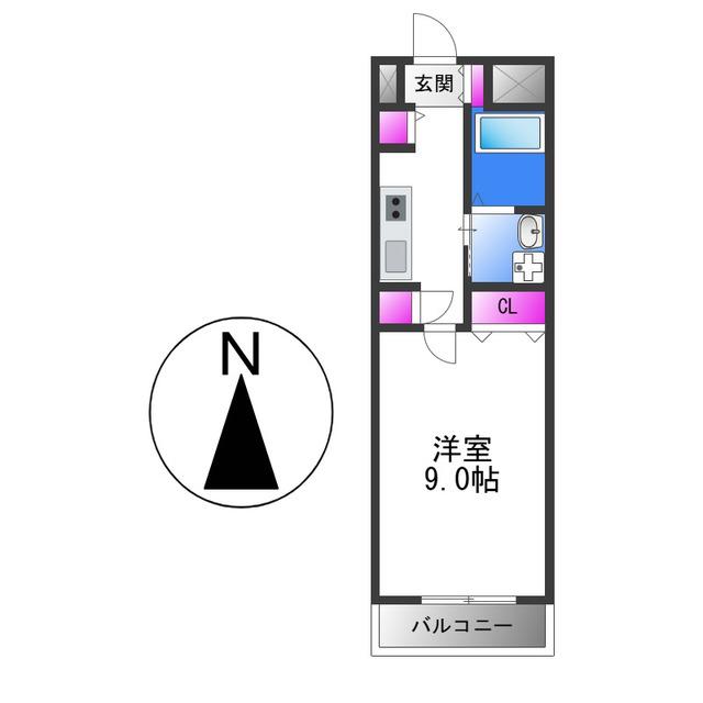 インパレス小阪(1K/4階)の間取り写真