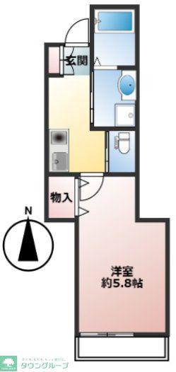 ラフレーズ西新井(1K/1階)の間取り写真