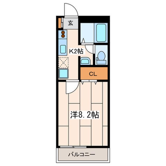 ＪＲ東海道本線 大船駅 徒歩10分 3階建 築23年(1K/2階)の間取り写真
