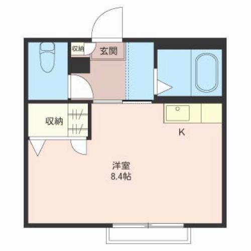 シャーメゾンクワイエト(ワンルーム/2階)の間取り写真