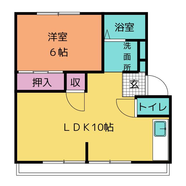 サンシティ天王町 C(1LDK/1階)の間取り写真