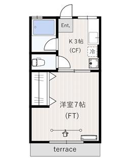 シティハイム宮崎台(1K/1階)の間取り写真