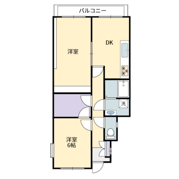 第三ロイヤルマンション(2DK/3階)の間取り写真