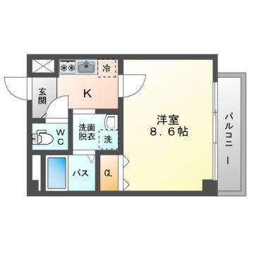 アヴェーレ早苗朝(1K/7階)の間取り写真
