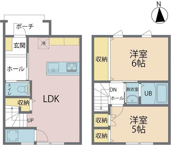 エミネンスA棟(2LDK/1階)の間取り写真