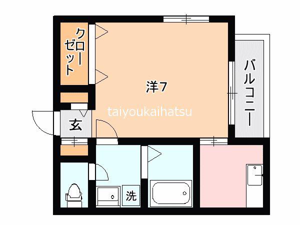 E-テラス(1K/1階)の間取り写真