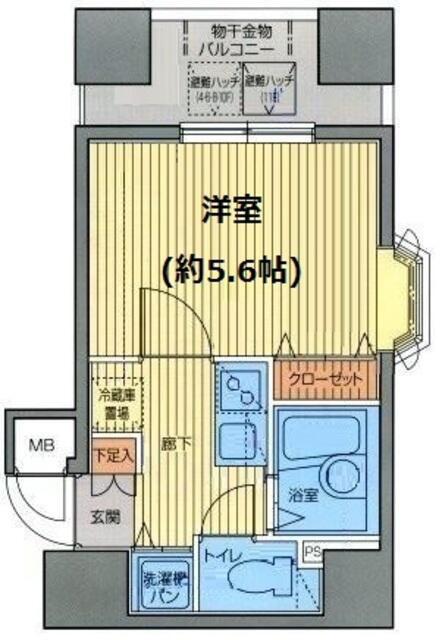ガラ・シティ京橋(1K/4階)の間取り写真
