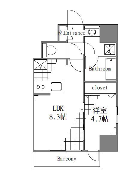 レゾナンス(1LDK/3階)の間取り写真