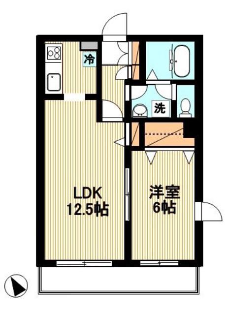 リビオンドルチェ(1LDK/1階)の間取り写真