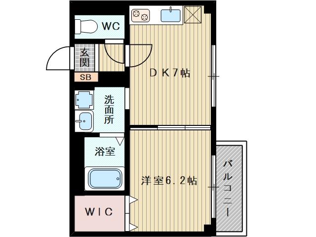 サンヴィレッジ(1DK/3階)の間取り写真