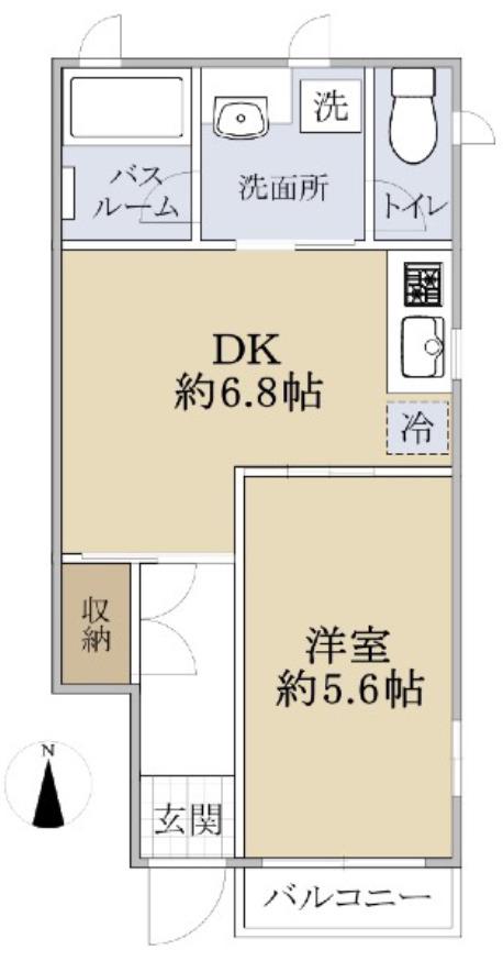 S FLAT氷川台(1DK/1階)の間取り写真