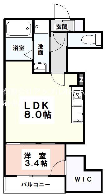 ジーメゾン泉大津スフィール(1LDK/2階)の間取り写真