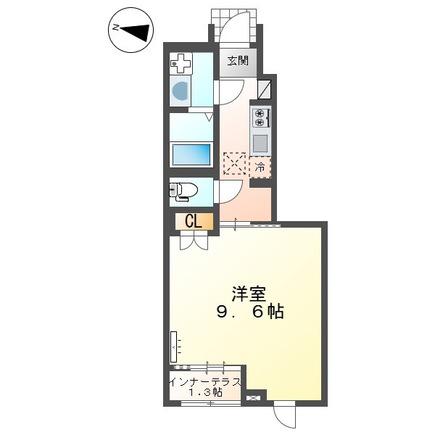 スターテラスII南蔵王町(1K/1階)の間取り写真