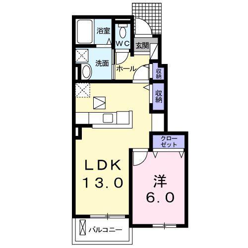 ミナテラス(1LDK/1階)の間取り写真