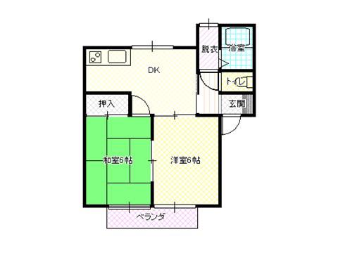 ウィンディー1(2DK/2階)の間取り写真