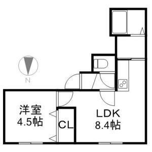 ノーザンライツ(1LDK/3階)の間取り写真