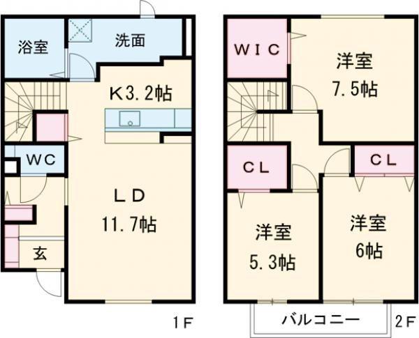 CLARIS SUMIYOSHI A(3LDK/1階)の間取り写真