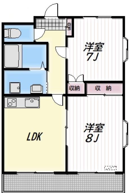 ECRU II エクリュ(2LDK/2階)の間取り写真