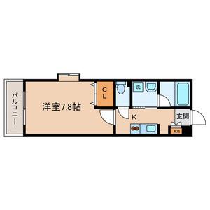 シャテロハイツ弐番館(1K/2階)の間取り写真