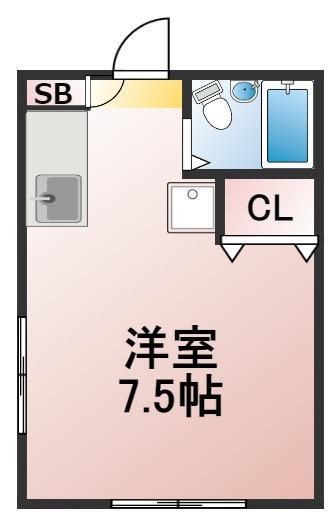 エミナース千駄木(ワンルーム/2階)の間取り写真
