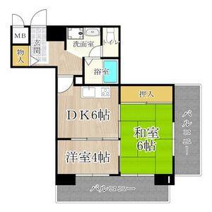 グレース大阪港(2DK/6階)の間取り写真