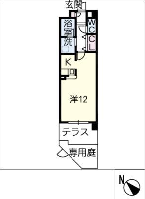 マンション夢想(ワンルーム/1階)の間取り写真
