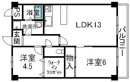 カーサ・サンパティック(2LDK/3階)の間取り写真