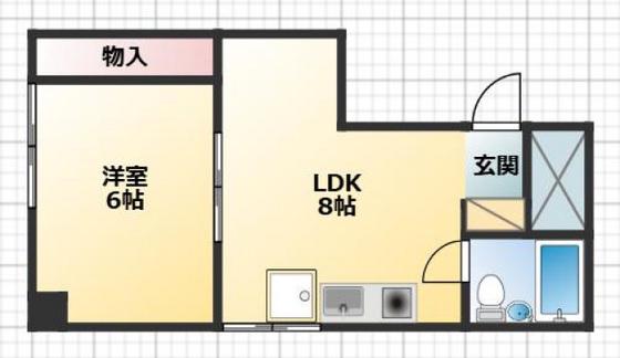775番海老園(1LDK/4階)の間取り写真