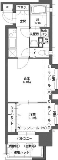 アクタス博多Vタワー(2K/11階)の間取り写真