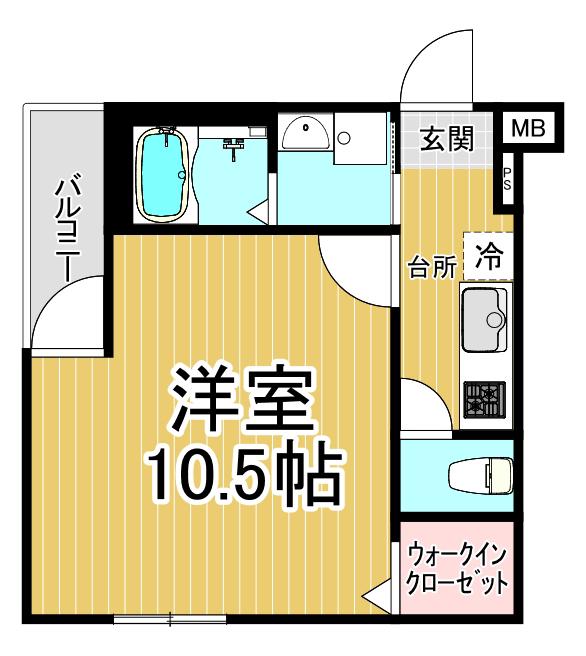 フジパレス西宮甲東園1番館(1K/1階)の間取り写真