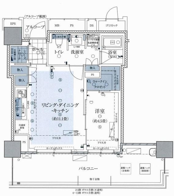 グランドメゾン大濠公園THE TOWER(1LDK/11階)の間取り写真