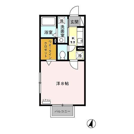 プチメゾン塩釜(1K/2階)の間取り写真