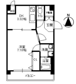 エフティー上牧/1F(1DK/1階)の間取り写真