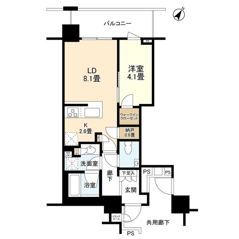 BRILLIA THE TOWER TOKYO YAESU AVENU(1LDK/2階)の間取り写真