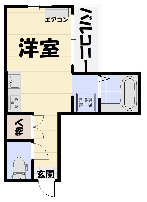 パティオス錦(ワンルーム/1階)の間取り写真
