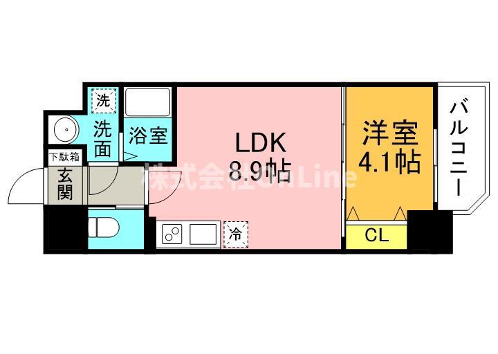 AND TERRACE天王寺(1LDK/10階)の間取り写真